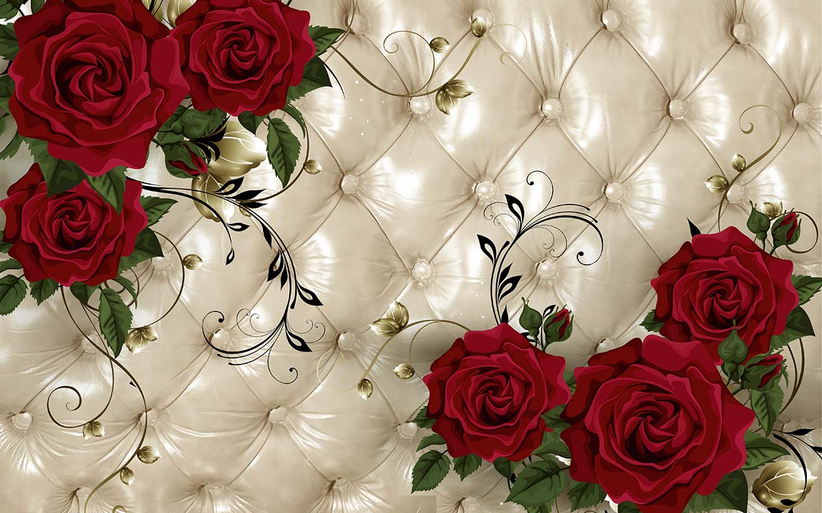 Beautiful,Wallpaper,Of,Red,Rose,On,A,Cuishon,Background,